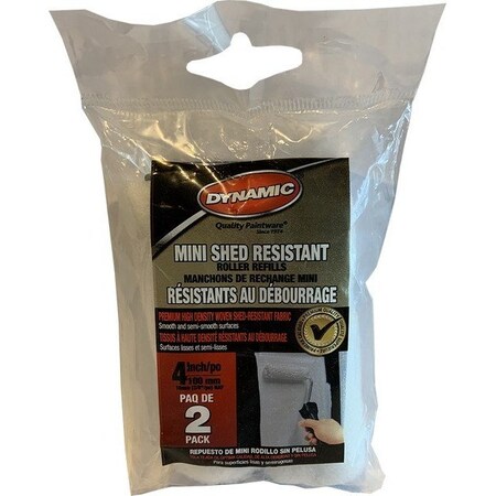 Dynamic Paint Products Dynamic 4 Inch X 38 Inch 100Mm X 10Mm Shed Resistant Mini Roller, 2PK 05606